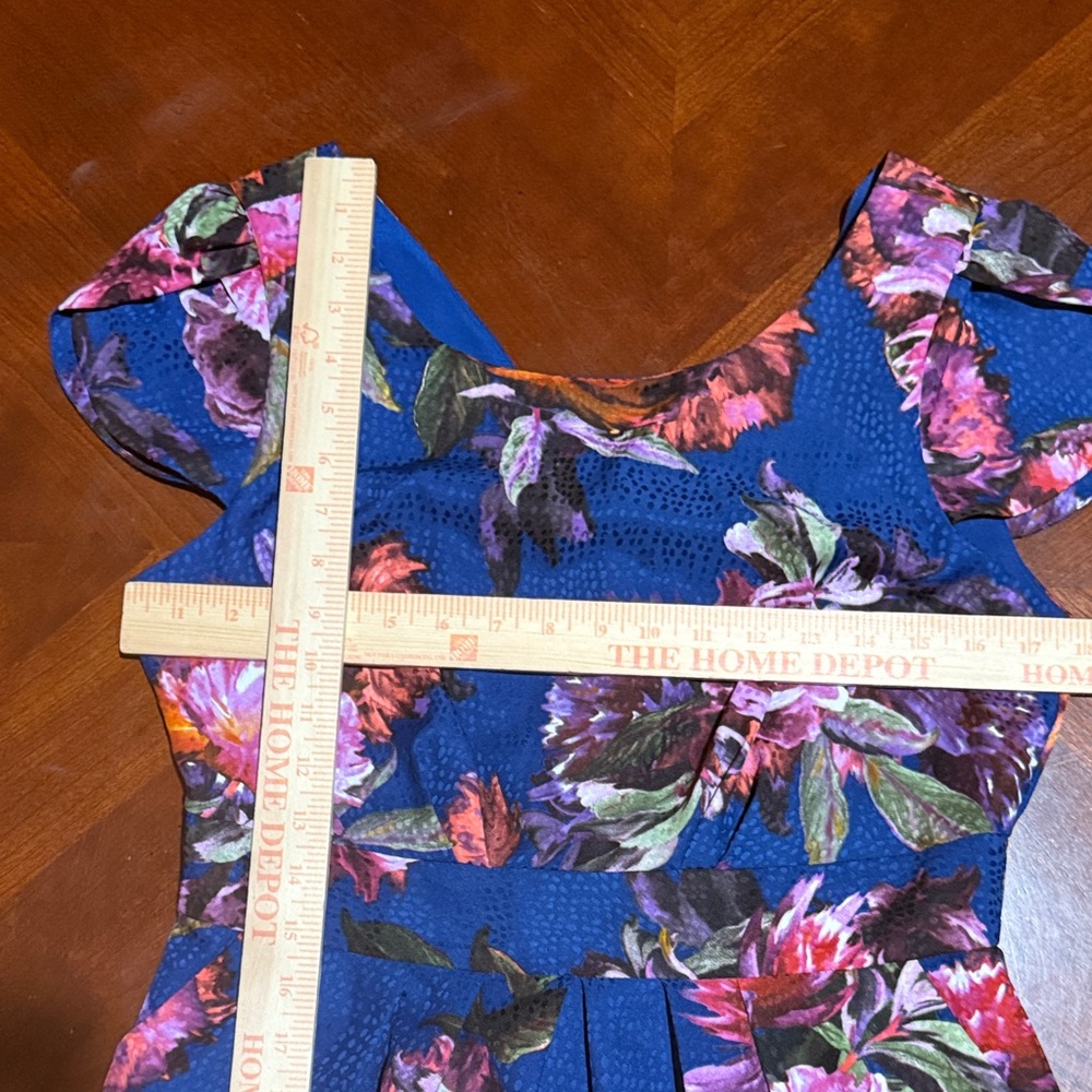 Anthropologie Moulinette Soeurs Blue Floral Midi Dress 10 - Picture 6 of 8